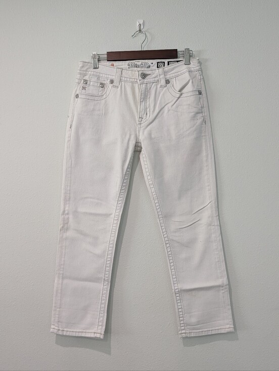 Miss Me Denim - Miss Me Jeans White Boyfriend Capri Size 27